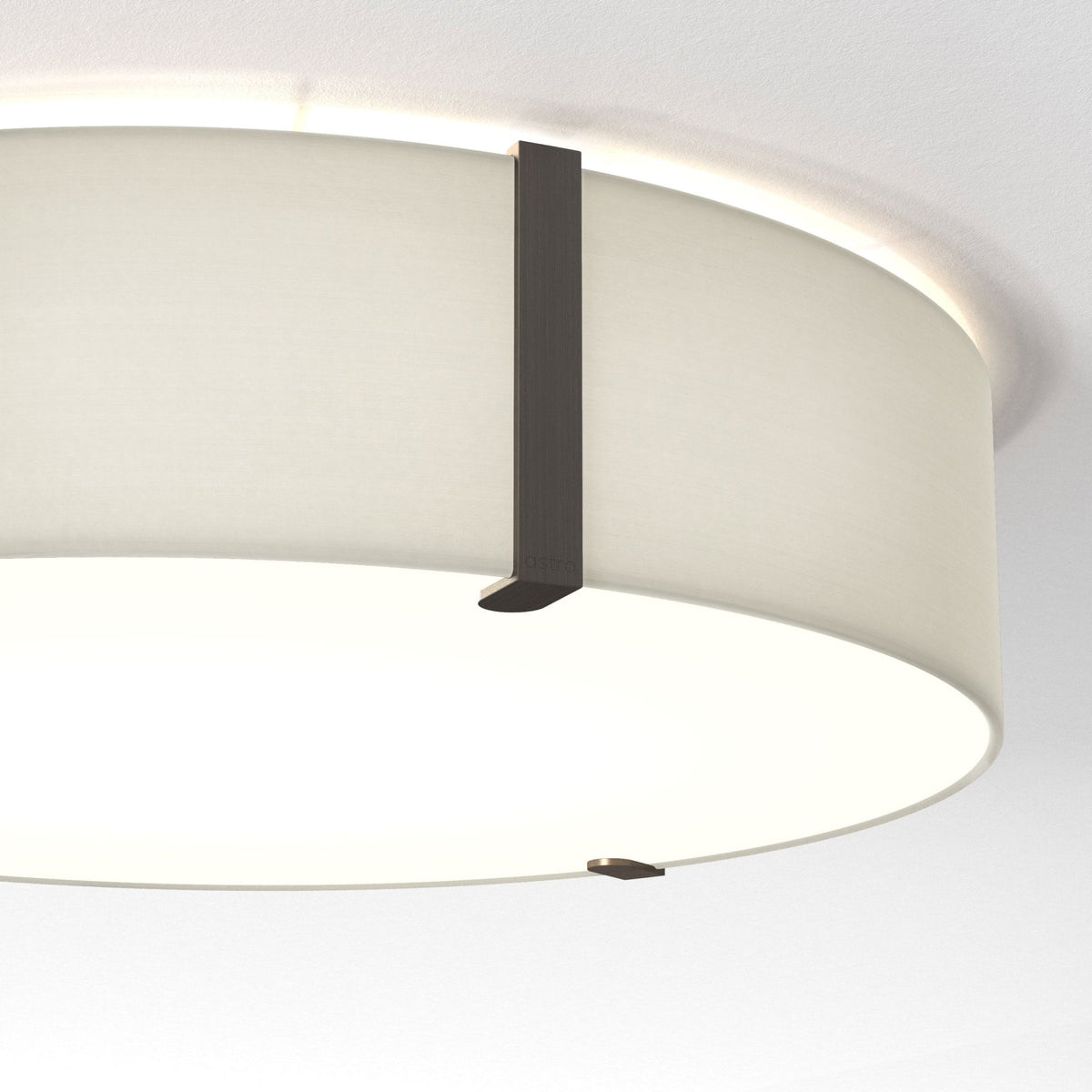 Salina 550 Ceiling Light in Putty Fabric with Metal Bronze Detail