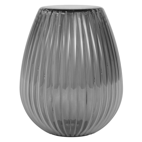 Tacoma Tulip Smoked Ribbed Glass