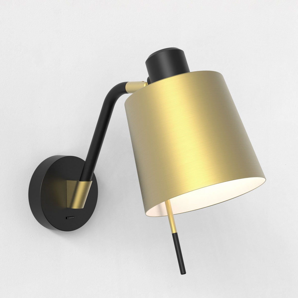 Edward Adjustable Switched Wall Light in Matt Black