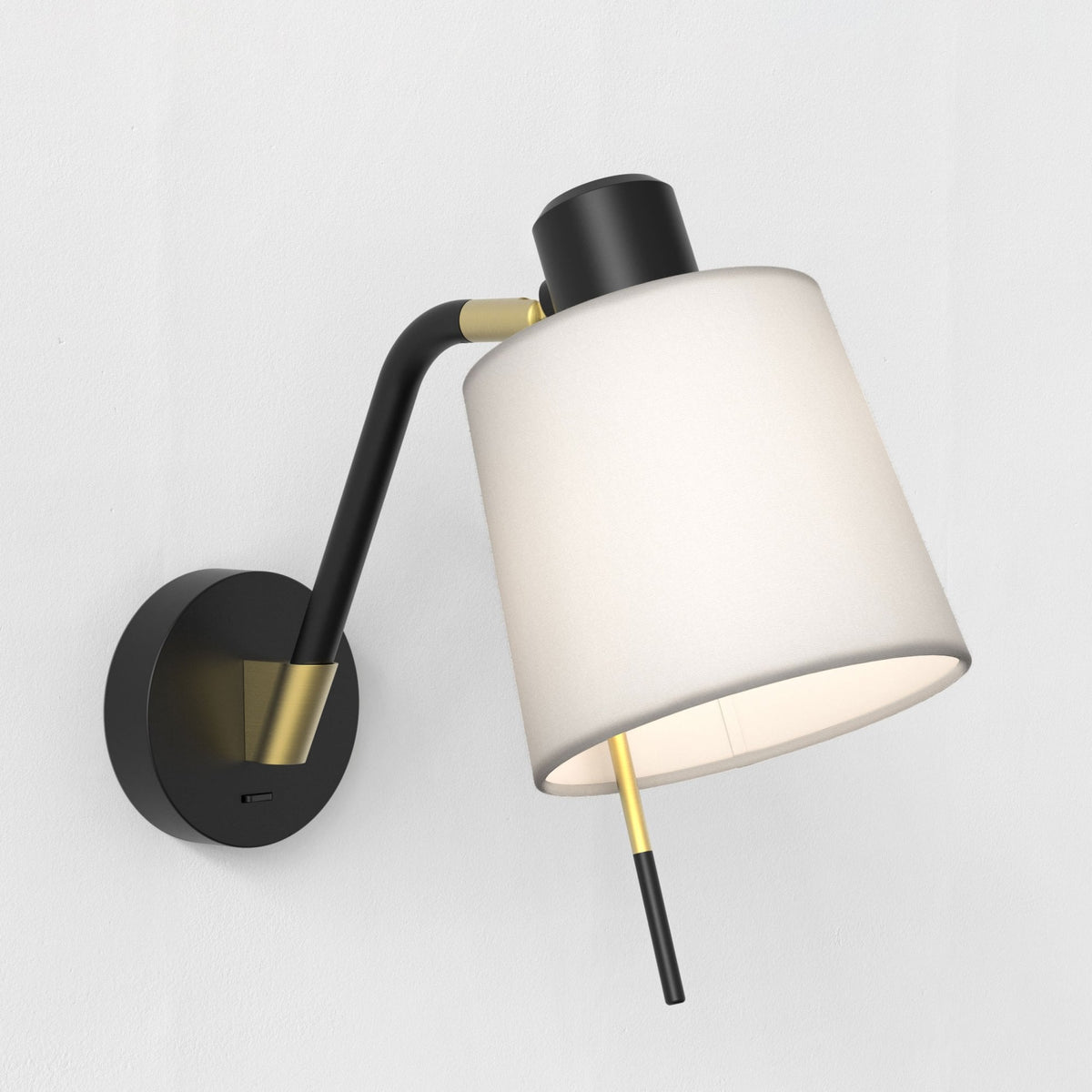 Edward Adjustable Switched Wall Light in Matt Black