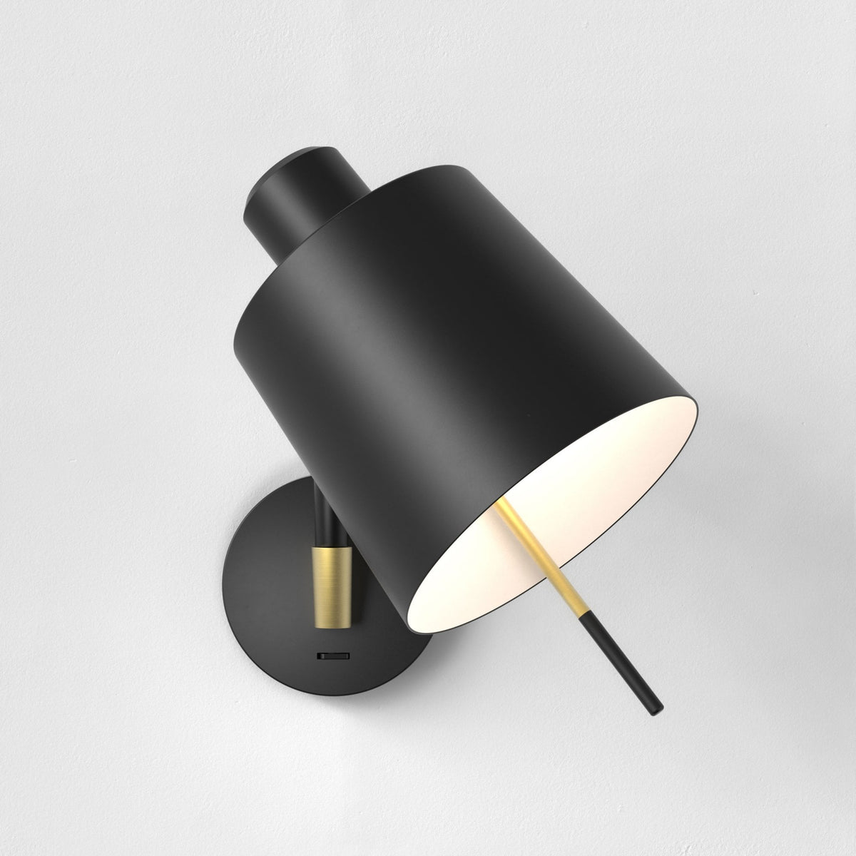 Edward Adjustable Switched Wall Light in Matt Black