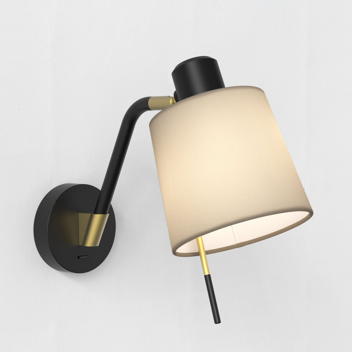 Edward Adjustable Switched Wall Light in Matt Black