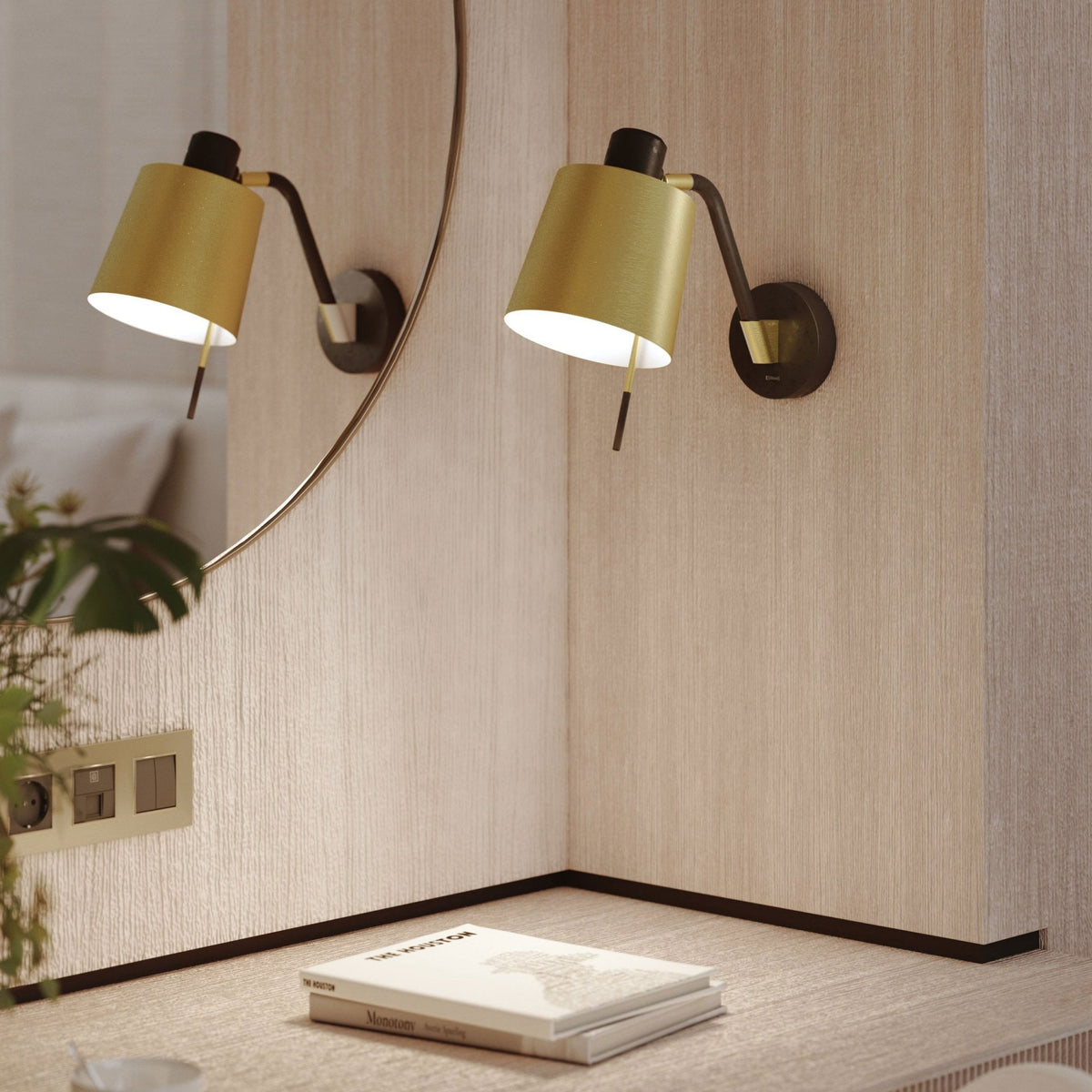 Edward Adjustable Switched Wall Light in Matt Black