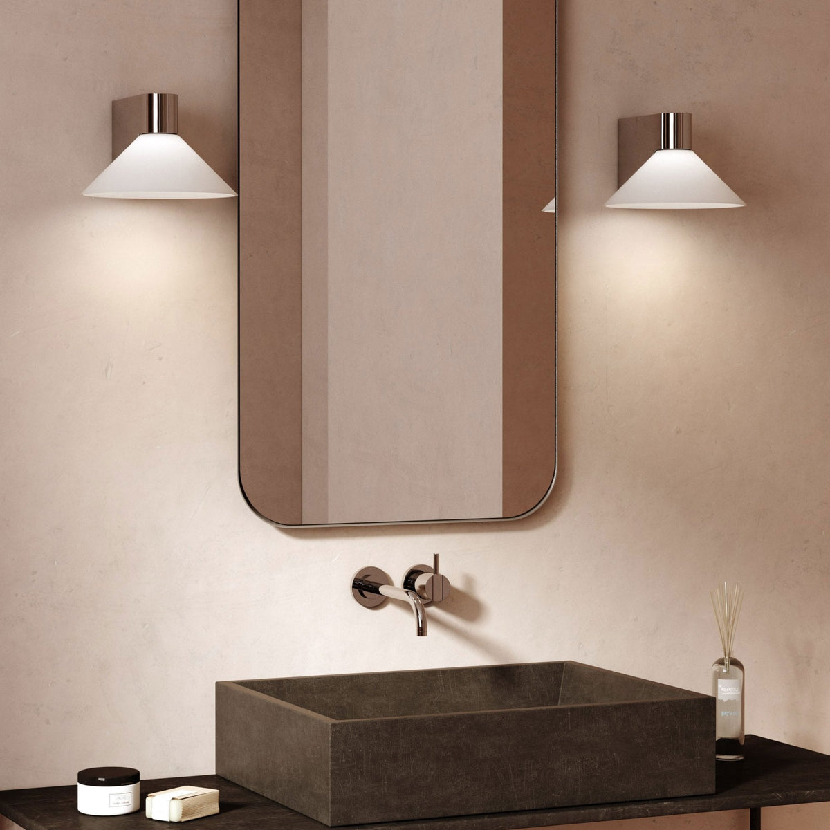 Conic IP44 Wall Light in Polished Chrome