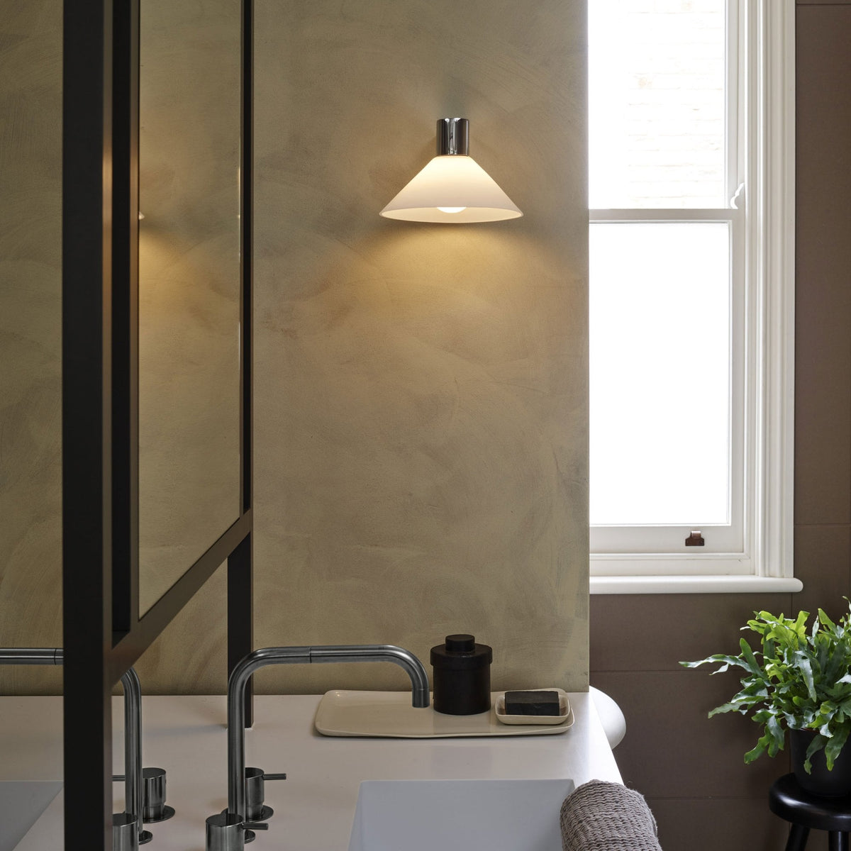 Conic IP44 Wall Light in Polished Chrome