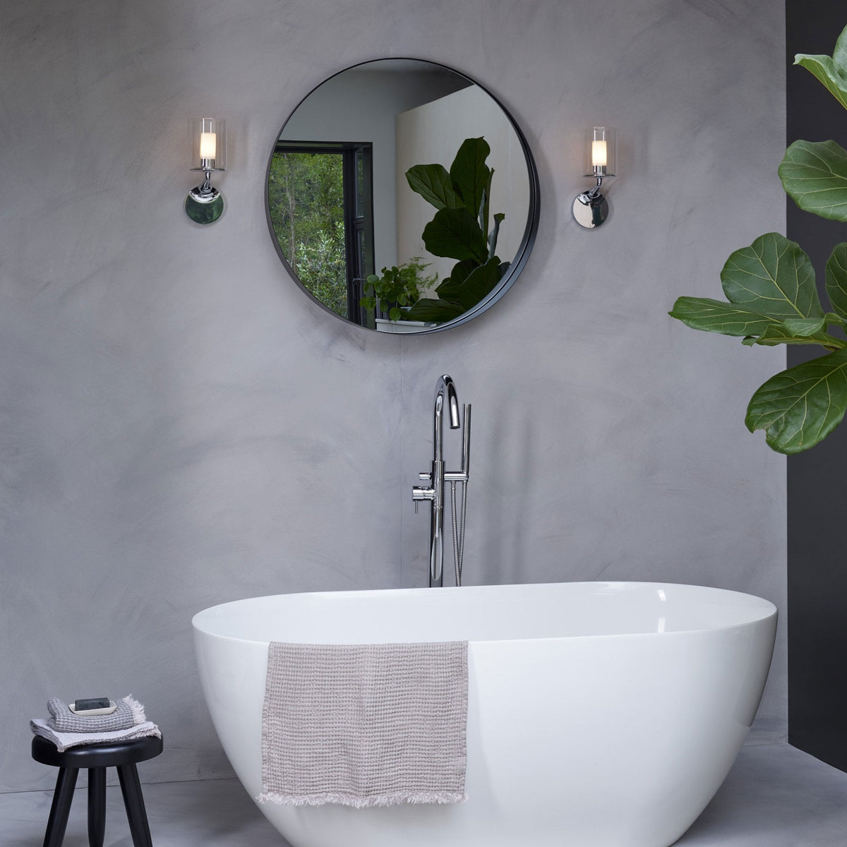 Elena IP44 Wall Light in Polished Chrome