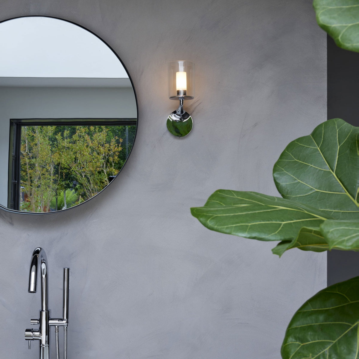 Elena IP44 Wall Light in Polished Chrome