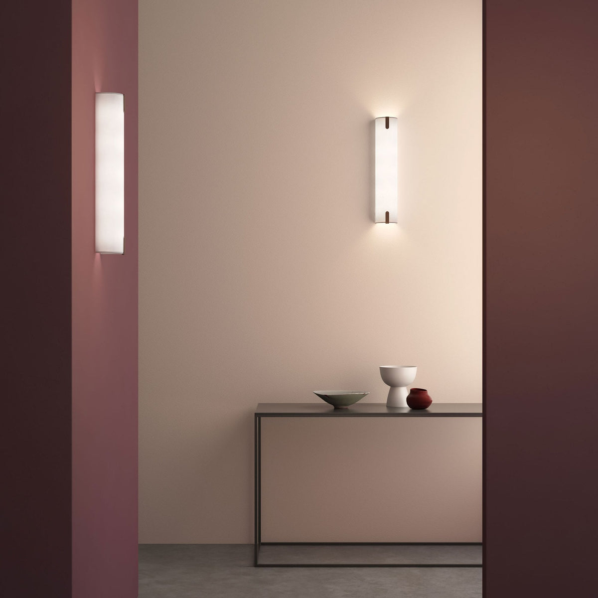 Elba 600 Wall Light in White Fabric