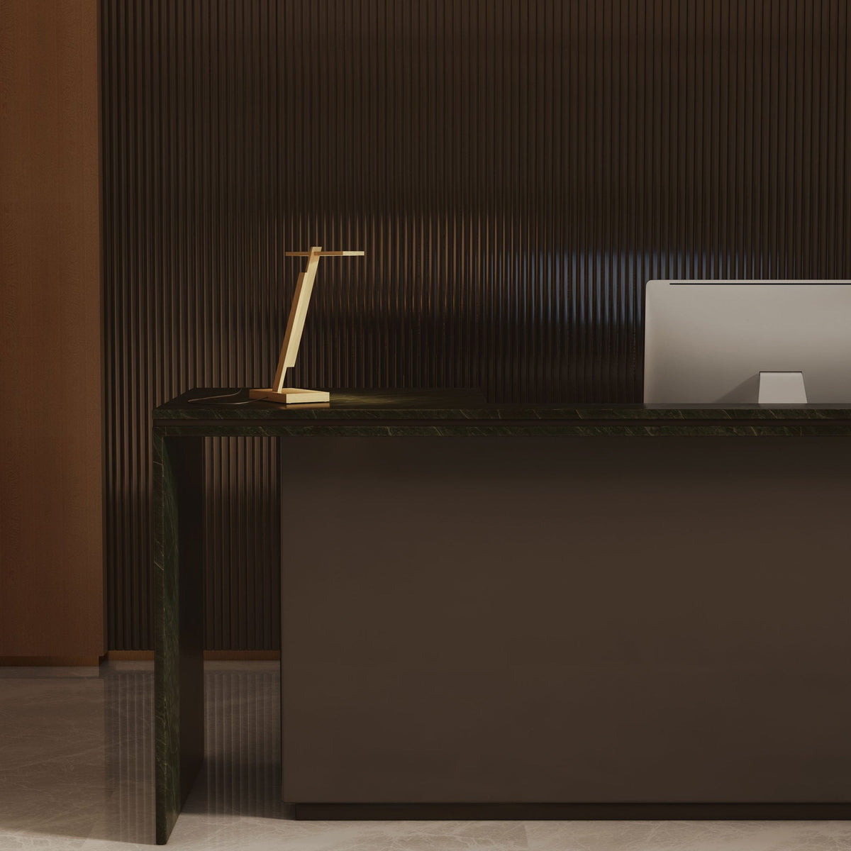 Gerrit Fixed LED Desk Light in Anodised Gold