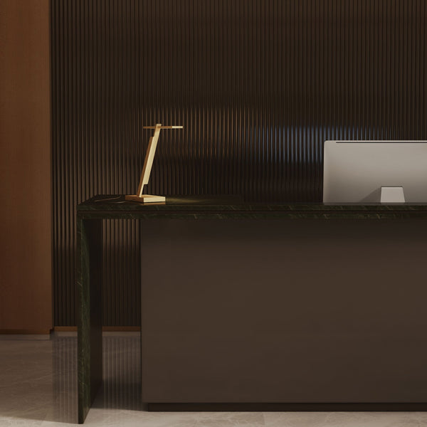 Gerrit Fixed LED Desk Light in Anodised Gold
