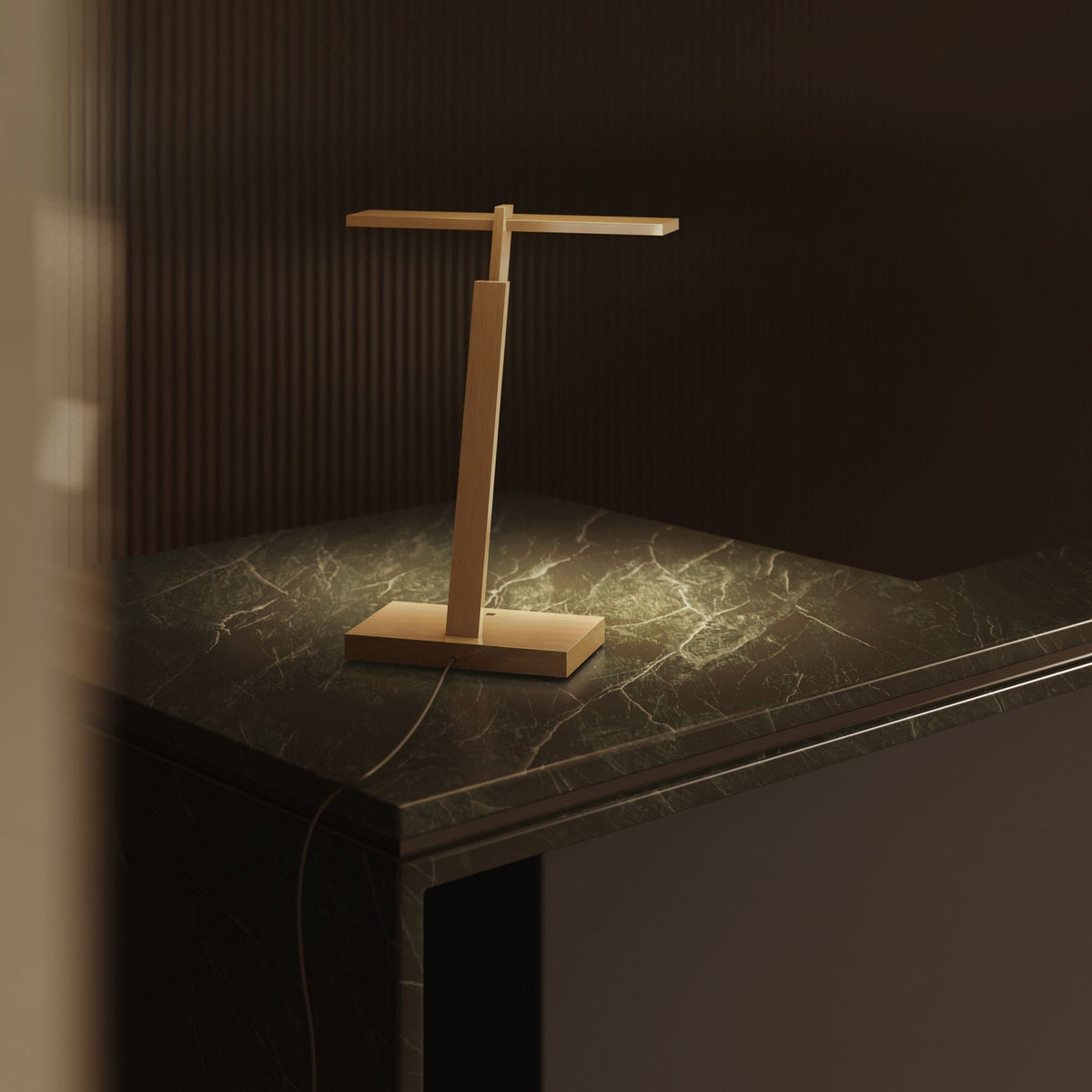 Gerrit Fixed LED Desk Light in Anodised Gold