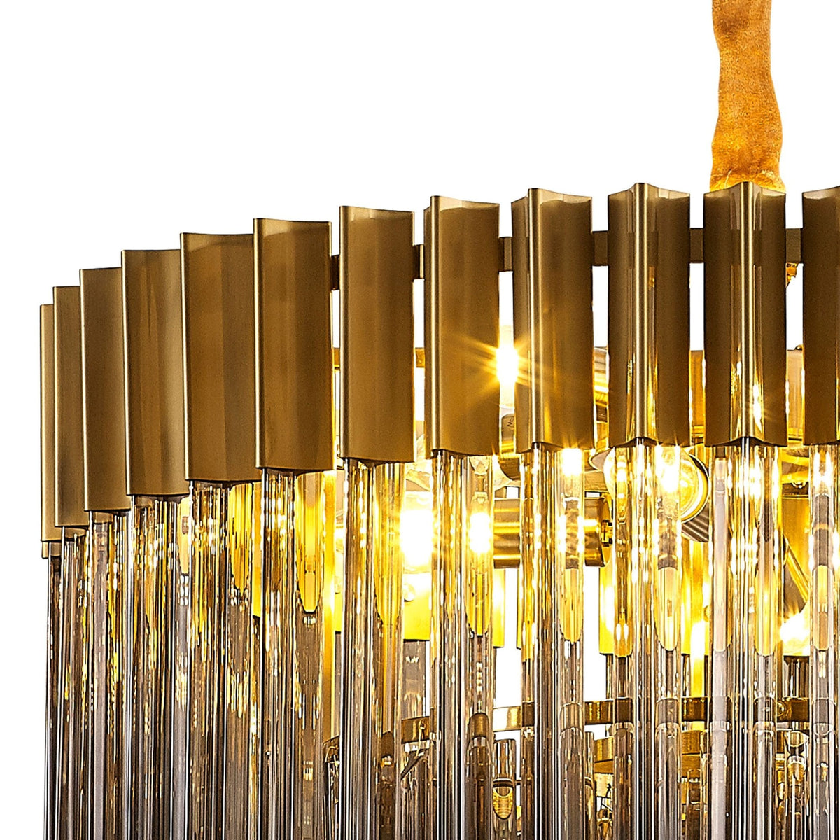 Kentisbeare 600mm Chandelier in Brass & Smoked Glass