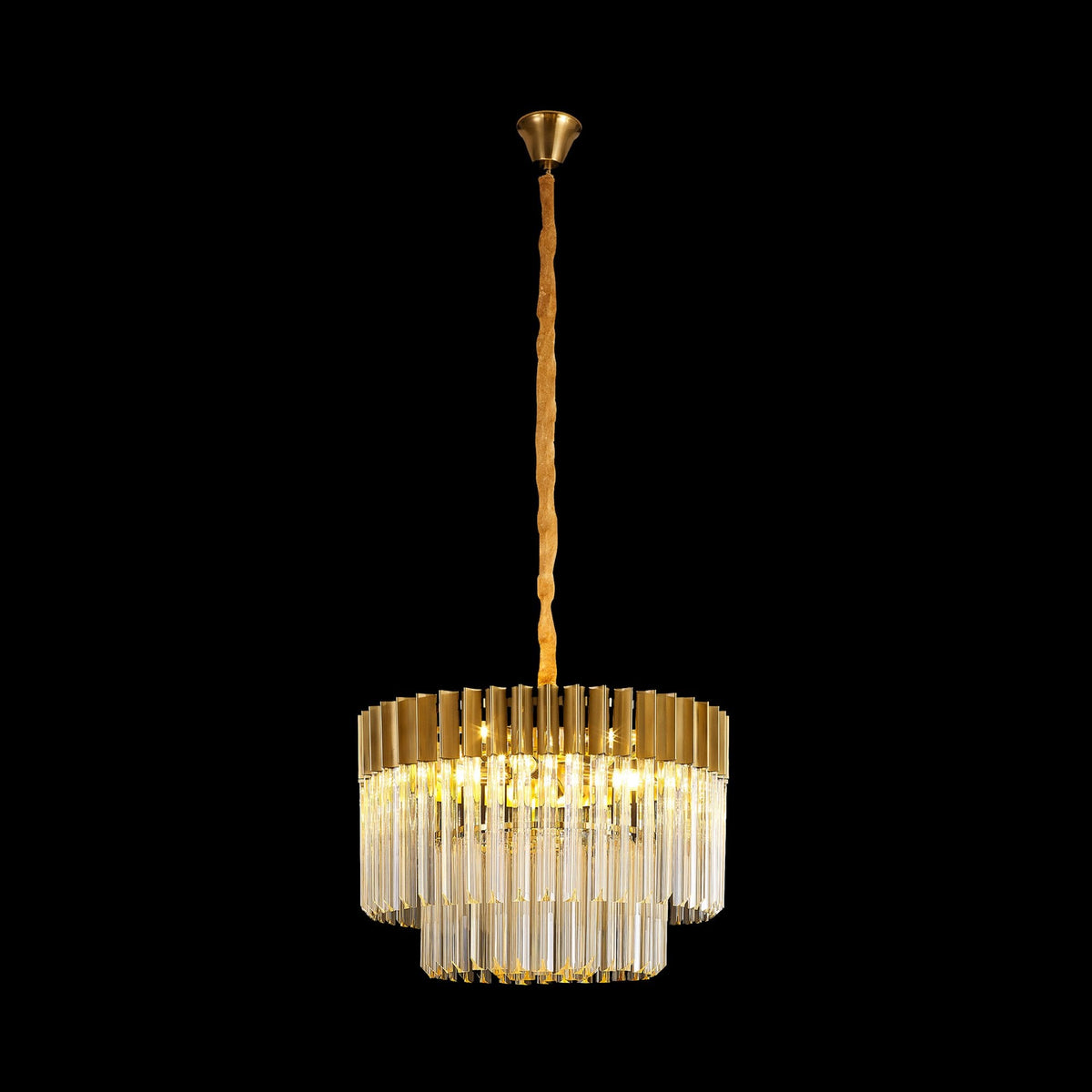 Kentisbeare 600mm Chandelier in Brass & Cognac Glass