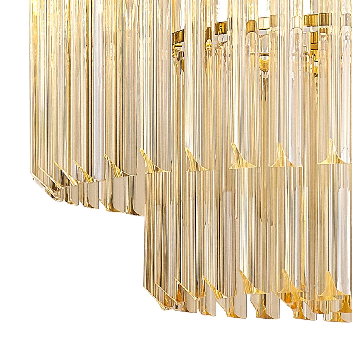 Kentisbeare 600mm Chandelier in Brass & Cognac Glass
