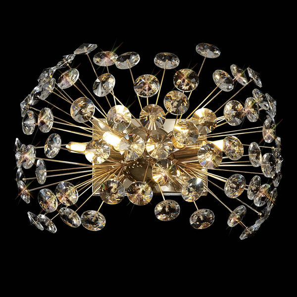 Bridestowe 4 Lamp Wall Light in French Gold & Clear Crystal