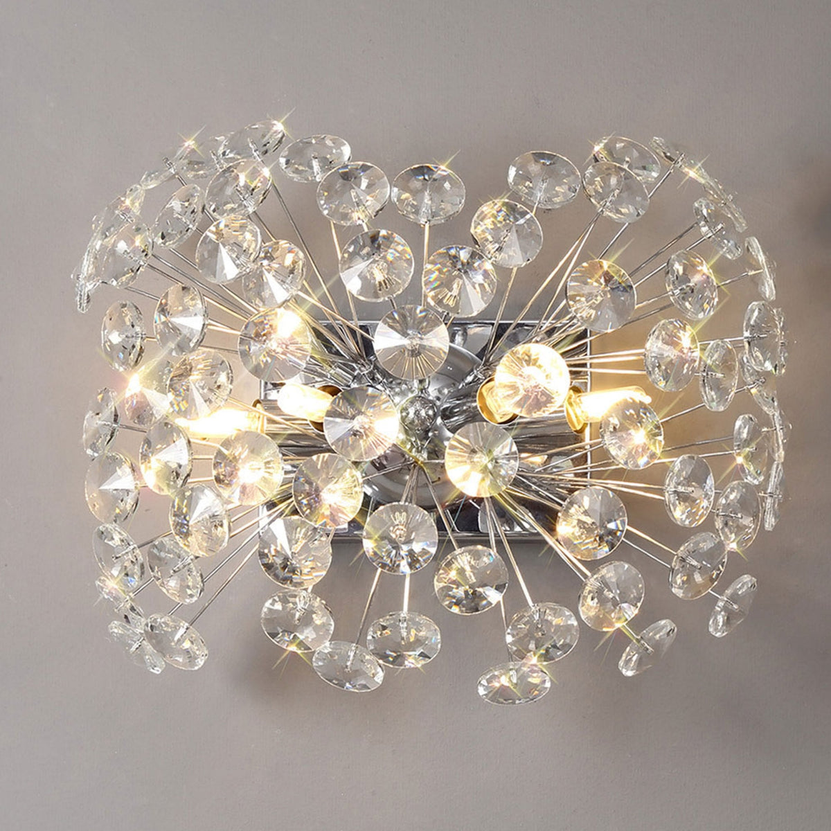 Bridestowe 4 Lamp Wall Light in Polished Chrome & Clear Crystal