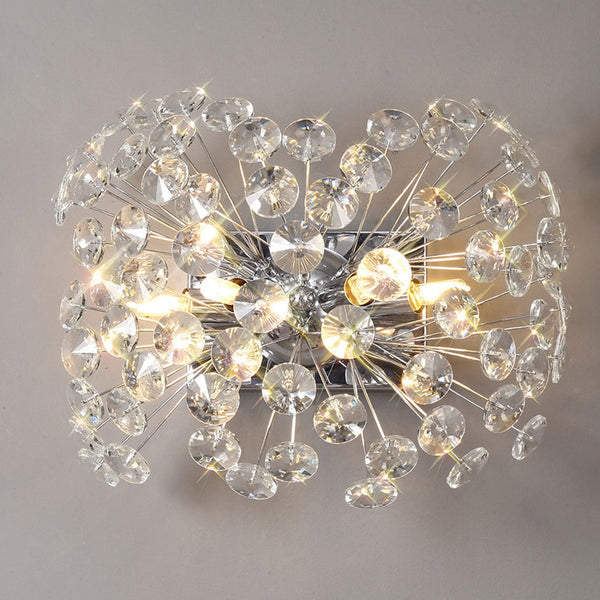 Bridestowe 4 Lamp Wall Light in Polished Chrome & Clear Crystal