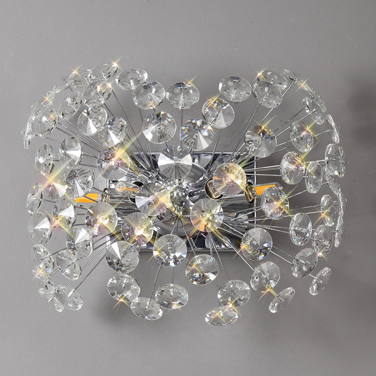 Bridestowe 4 Lamp Wall Light in Polished Chrome & Clear Crystal
