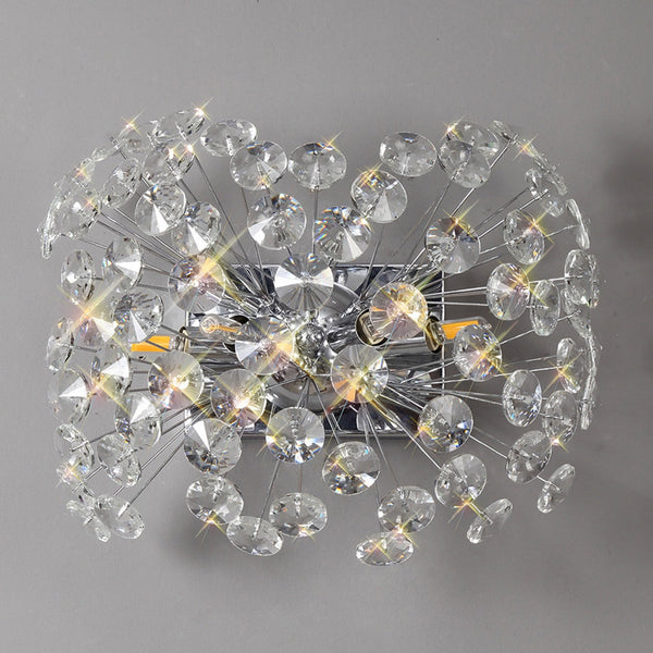 Bridestowe 4 Lamp Wall Light in Polished Chrome & Clear Crystal