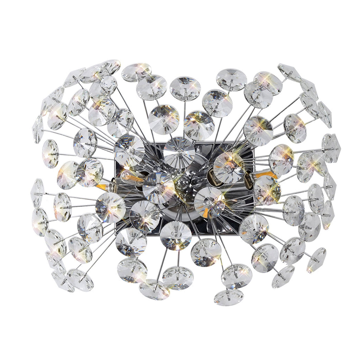Bridestowe 4 Lamp Wall Light in Polished Chrome & Clear Crystal