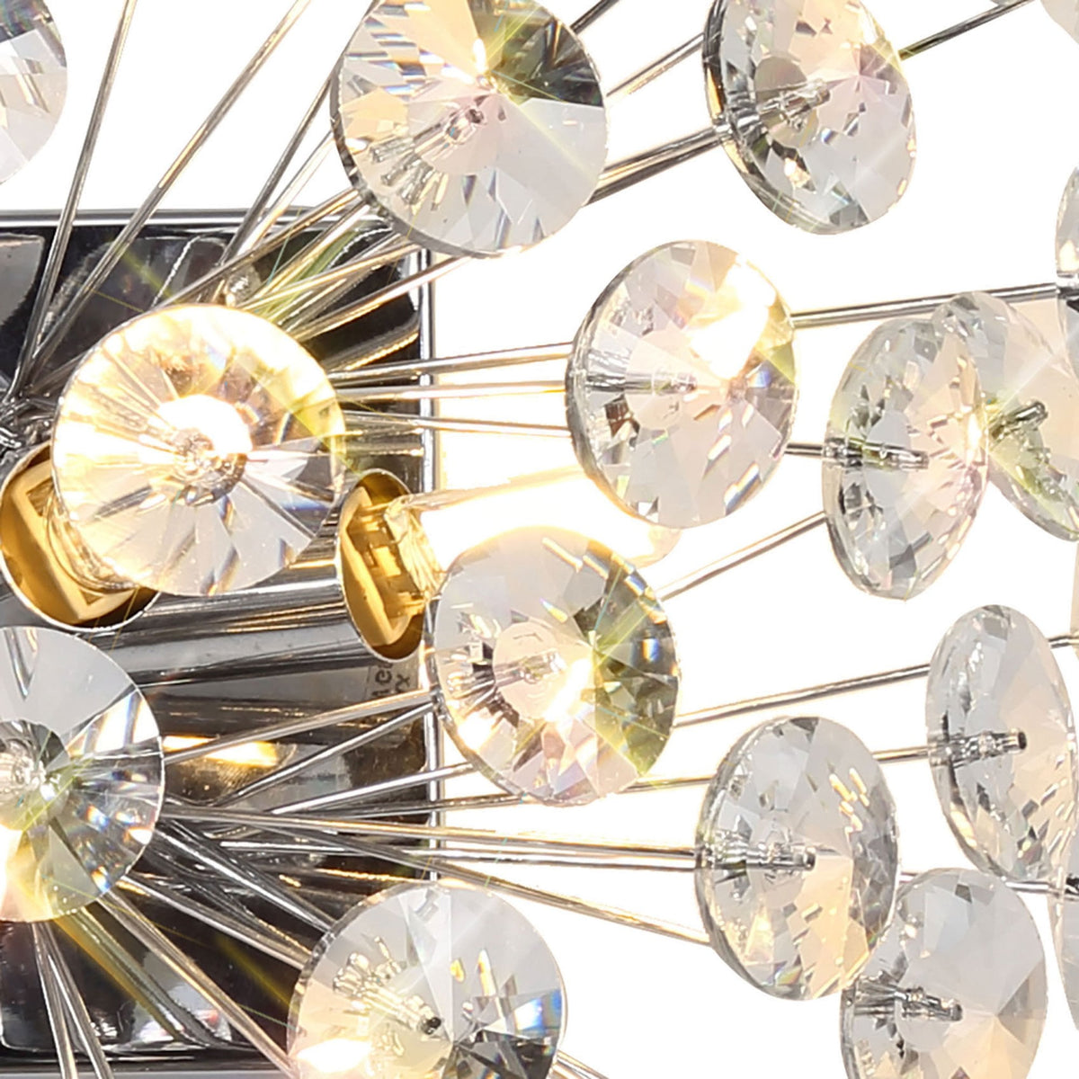 Bridestowe 4 Lamp Wall Light in Polished Chrome & Clear Crystal