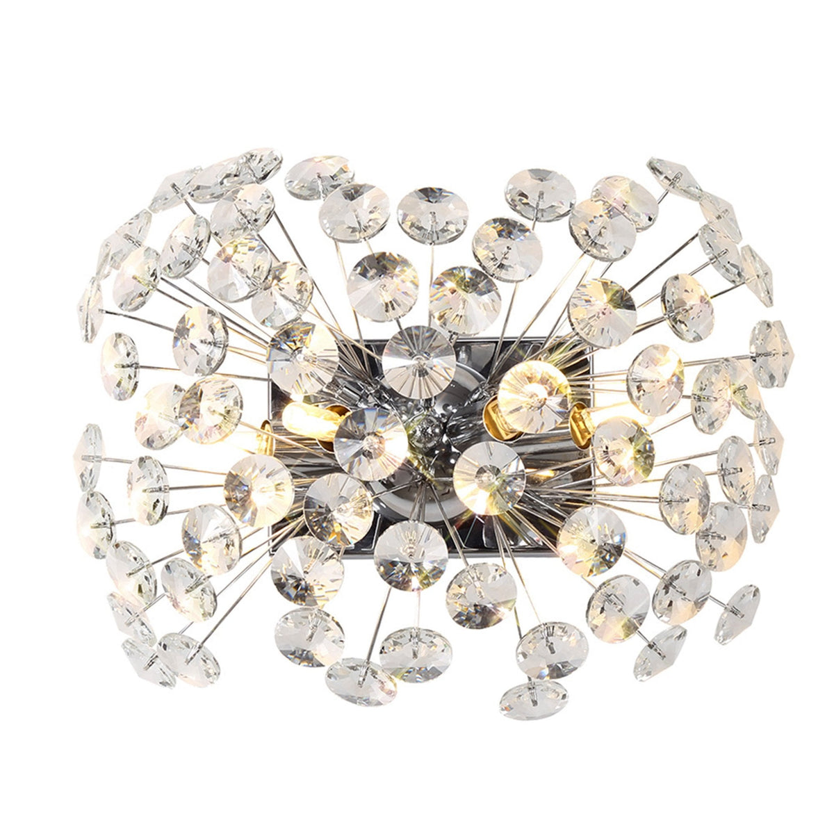 Bridestowe 4 Lamp Wall Light in Polished Chrome & Clear Crystal