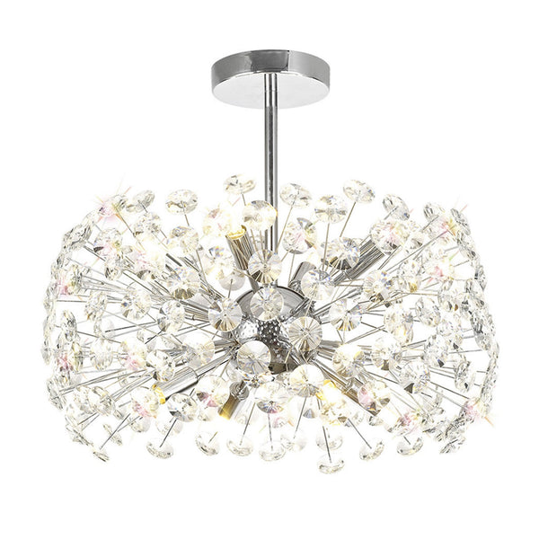 Bridestowe 8 Lamp Semi Flush Ceiling Light in Polished Chrome & Clear Crystal