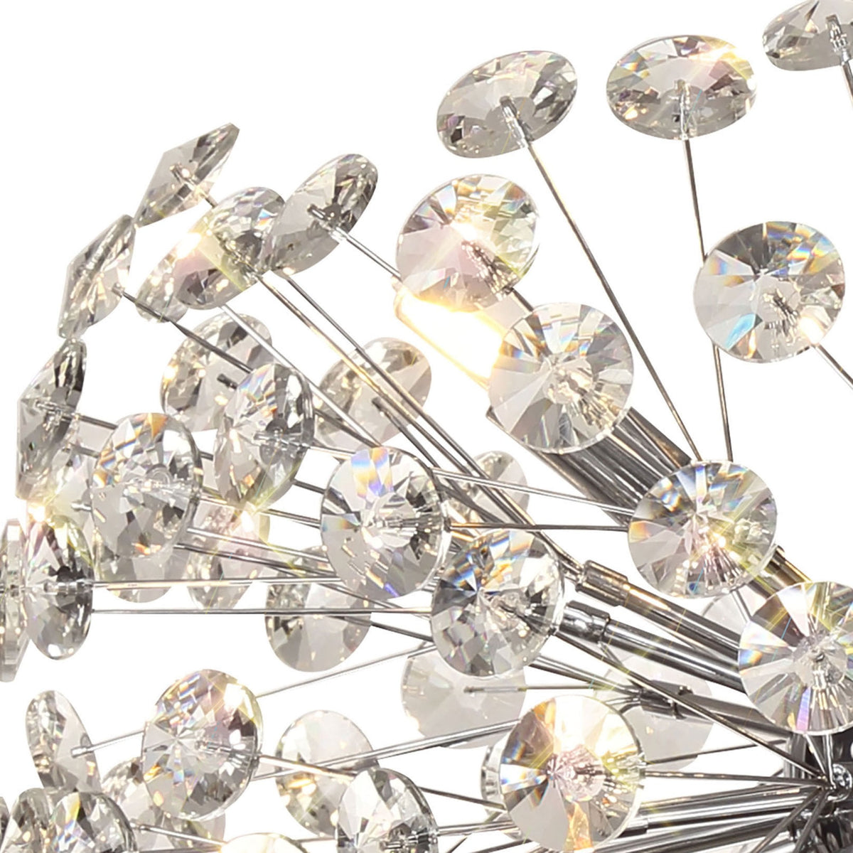 Bridestowe 8 Lamp Semi Flush Ceiling Light in Polished Chrome & Clear Crystal