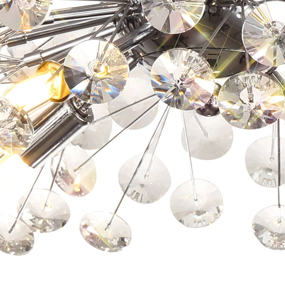 Bridestowe 8 Lamp Semi Flush Ceiling Light in Polished Chrome & Clear Crystal