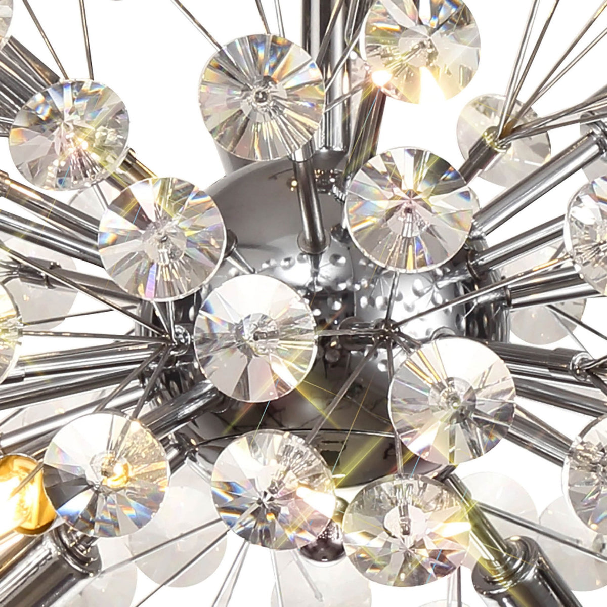 Bridestowe 8 Lamp Semi Flush Ceiling Light in Polished Chrome & Clear Crystal