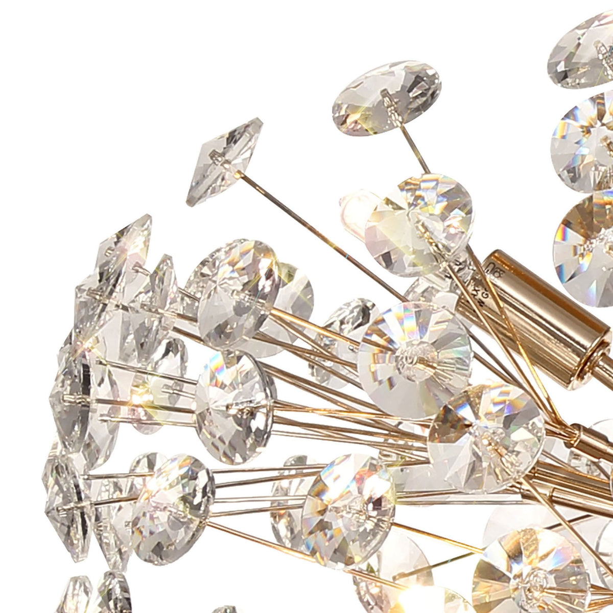 Bridestowe 8 Lamp Semi Flush Ceiling Light in French Gold & Clear Crystal