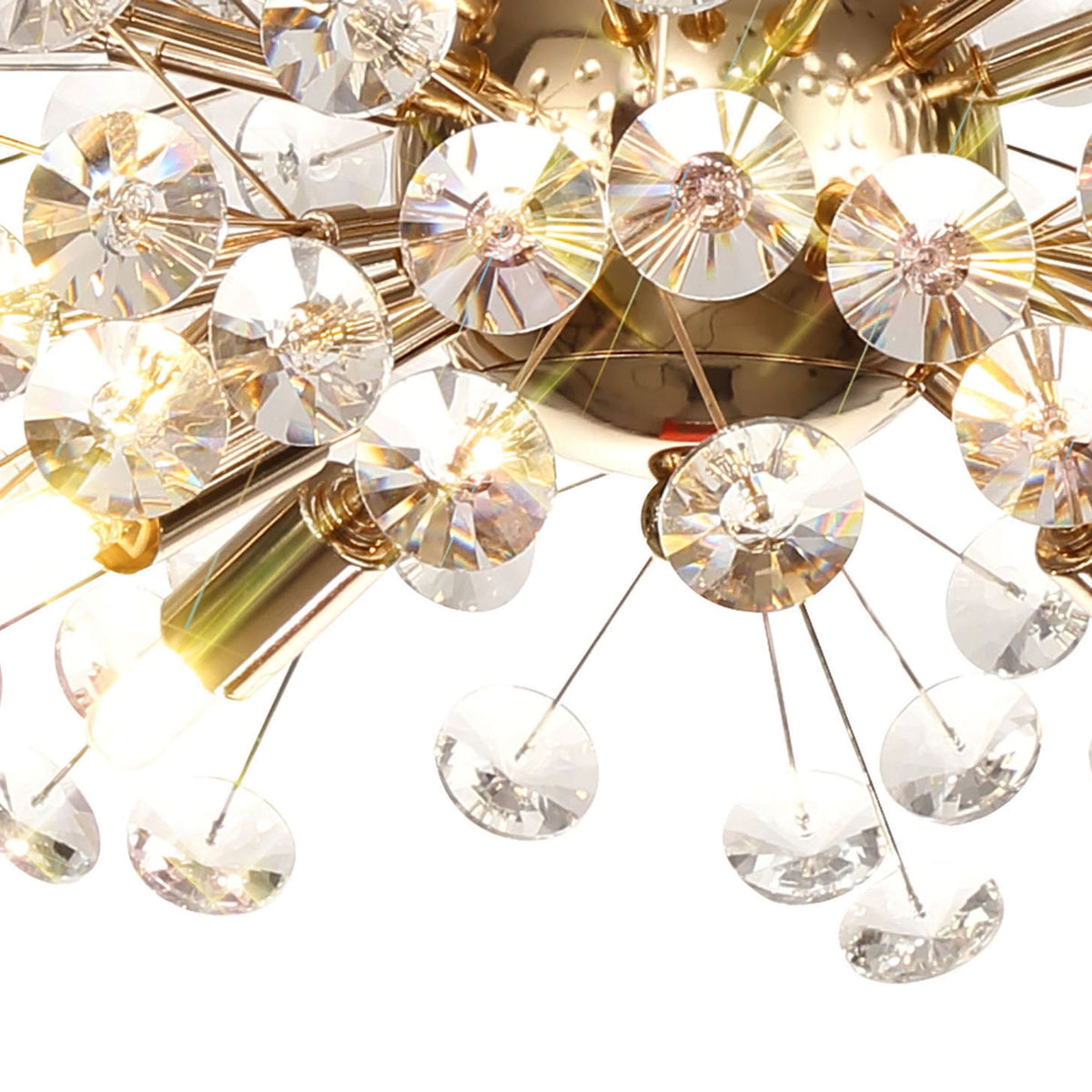 Bridestowe 8 Lamp Semi Flush Ceiling Light in French Gold & Clear Crystal