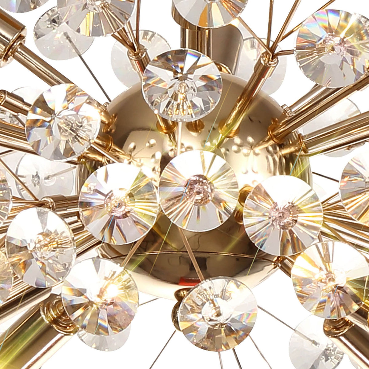 Bridestowe 8 Lamp Semi Flush Ceiling Light in French Gold & Clear Crystal