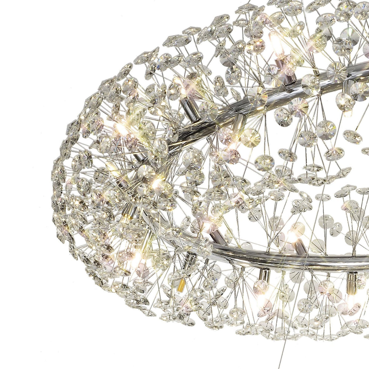 Bridestowe 74 Lamp Three Tier Pendant in Polished Chrome & Clear Crystal