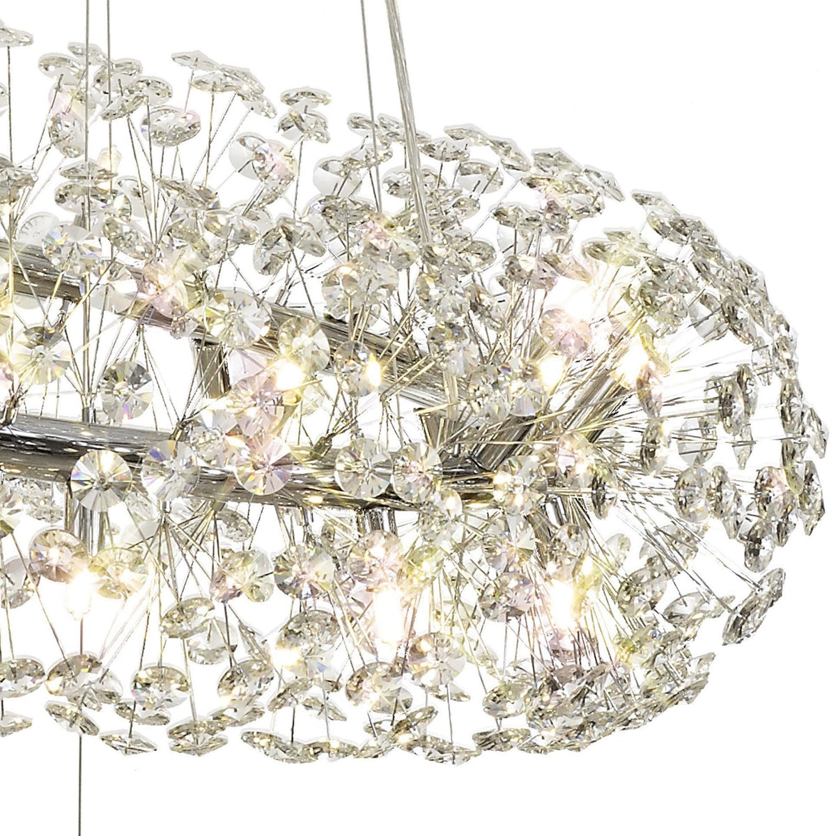 Bridestowe 74 Lamp Three Tier Pendant in Polished Chrome & Clear Crystal