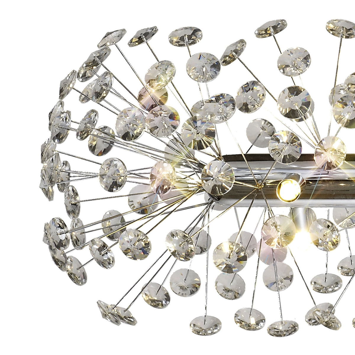 Bridestowe 10 Lamp Oblong Linear Pendant in Polished Chrome & Clear Crystal