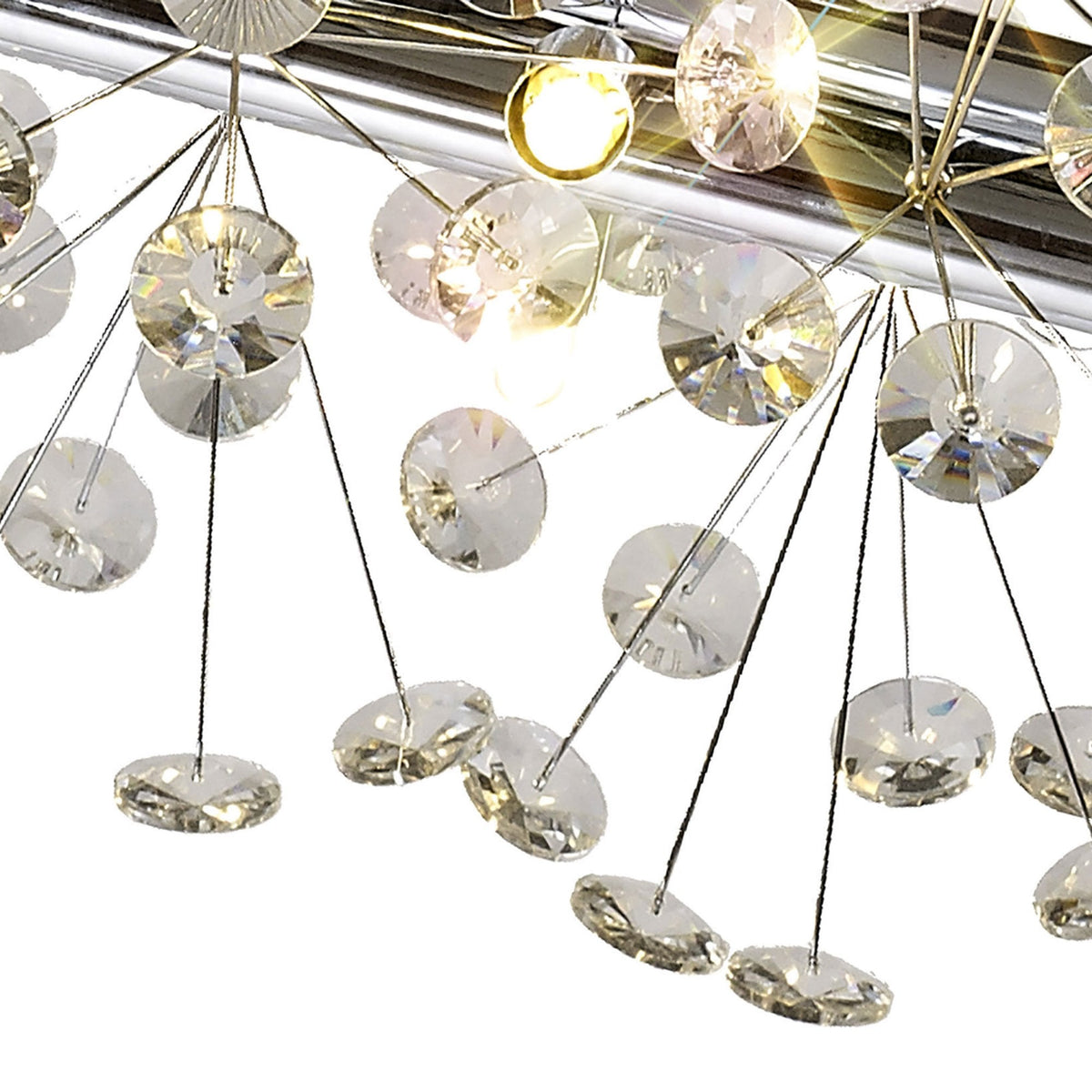 Bridestowe 10 Lamp Oblong Linear Pendant in Polished Chrome & Clear Crystal