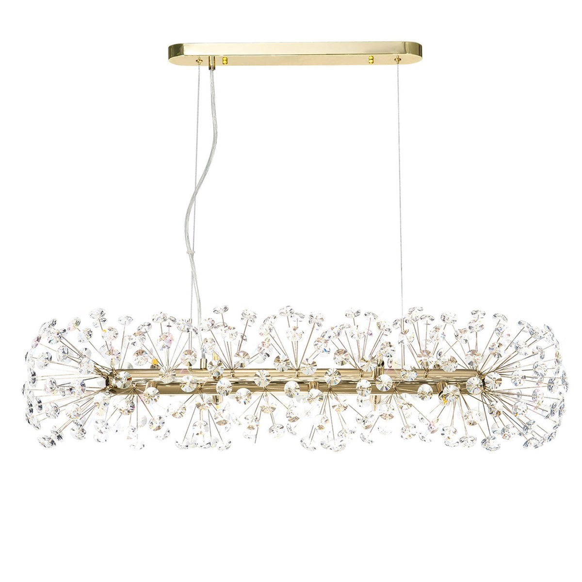 Bridestowe 10 Lamp Oblong Linear Pendant in French Gold & Clear Crystal