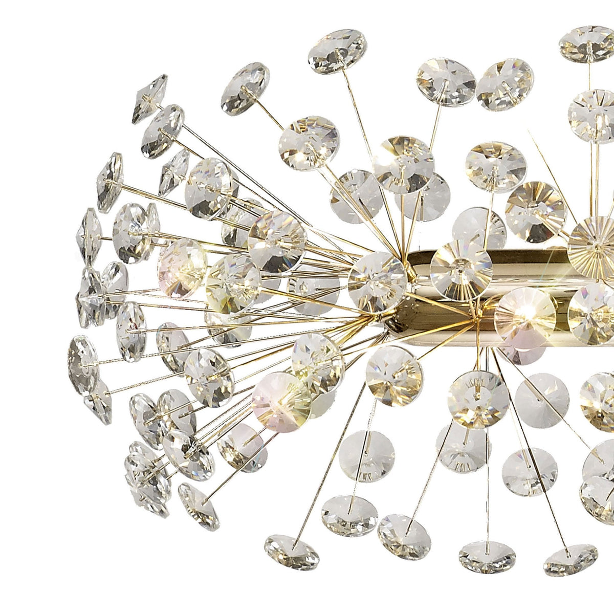 Bridestowe 10 Lamp Oblong Linear Pendant in French Gold & Clear Crystal