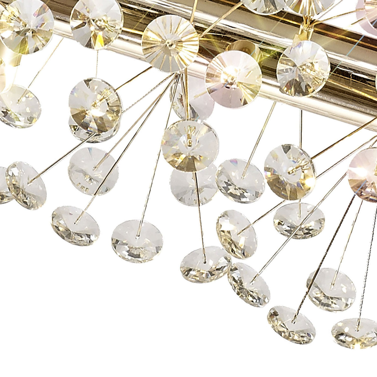 Bridestowe 10 Lamp Oblong Linear Pendant in French Gold & Clear Crystal