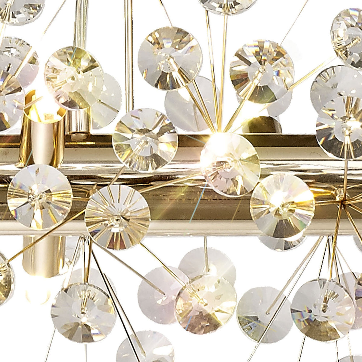 Bridestowe 10 Lamp Oblong Linear Pendant in French Gold & Clear Crystal