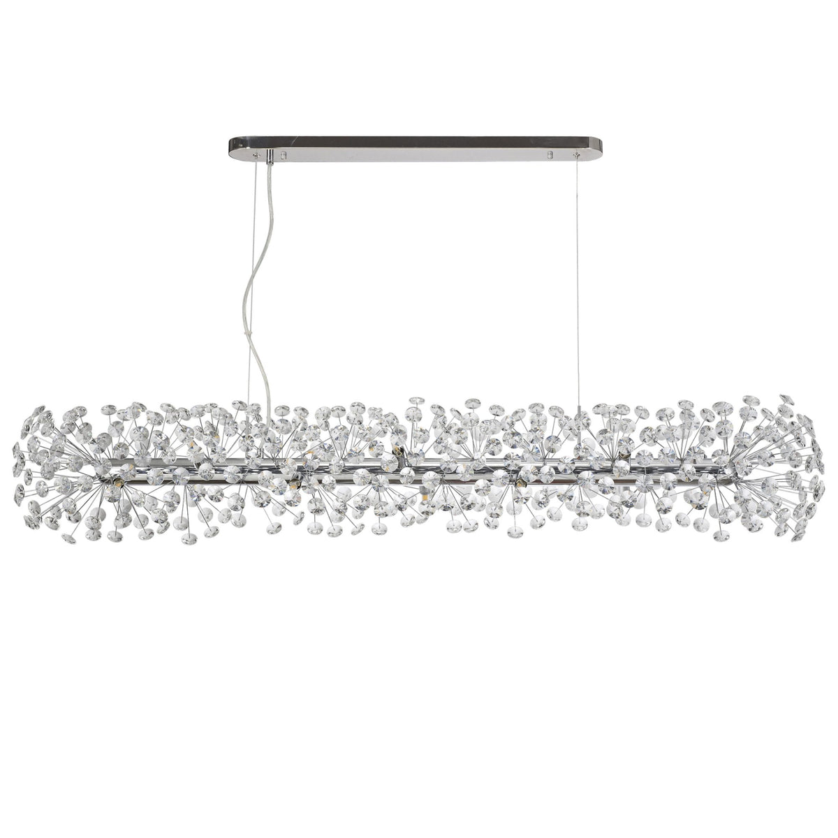 Bridestowe 14 Lamp Oblong Linear Pendant in Polished Chrome & Clear Crystal