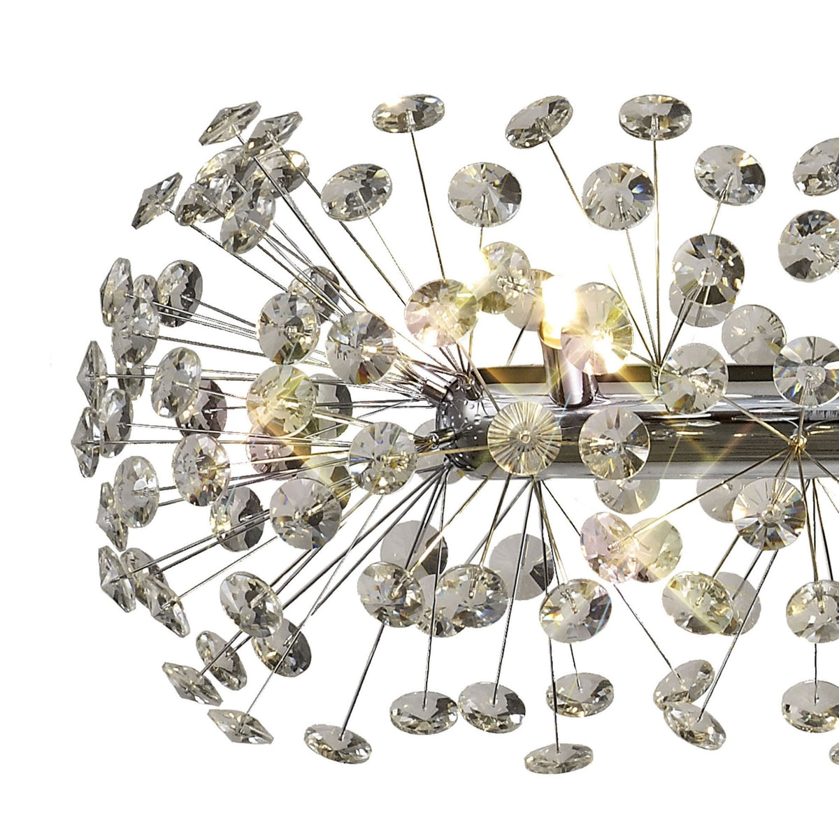 Bridestowe 14 Lamp Oblong Linear Pendant in Polished Chrome & Clear Crystal