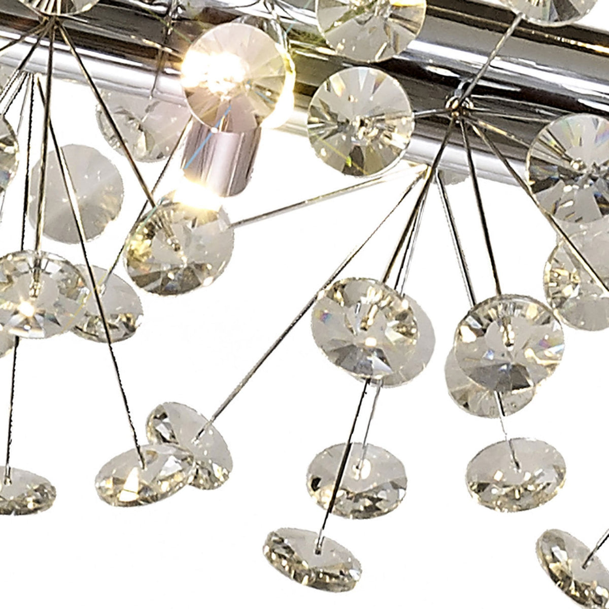 Bridestowe 14 Lamp Oblong Linear Pendant in Polished Chrome & Clear Crystal