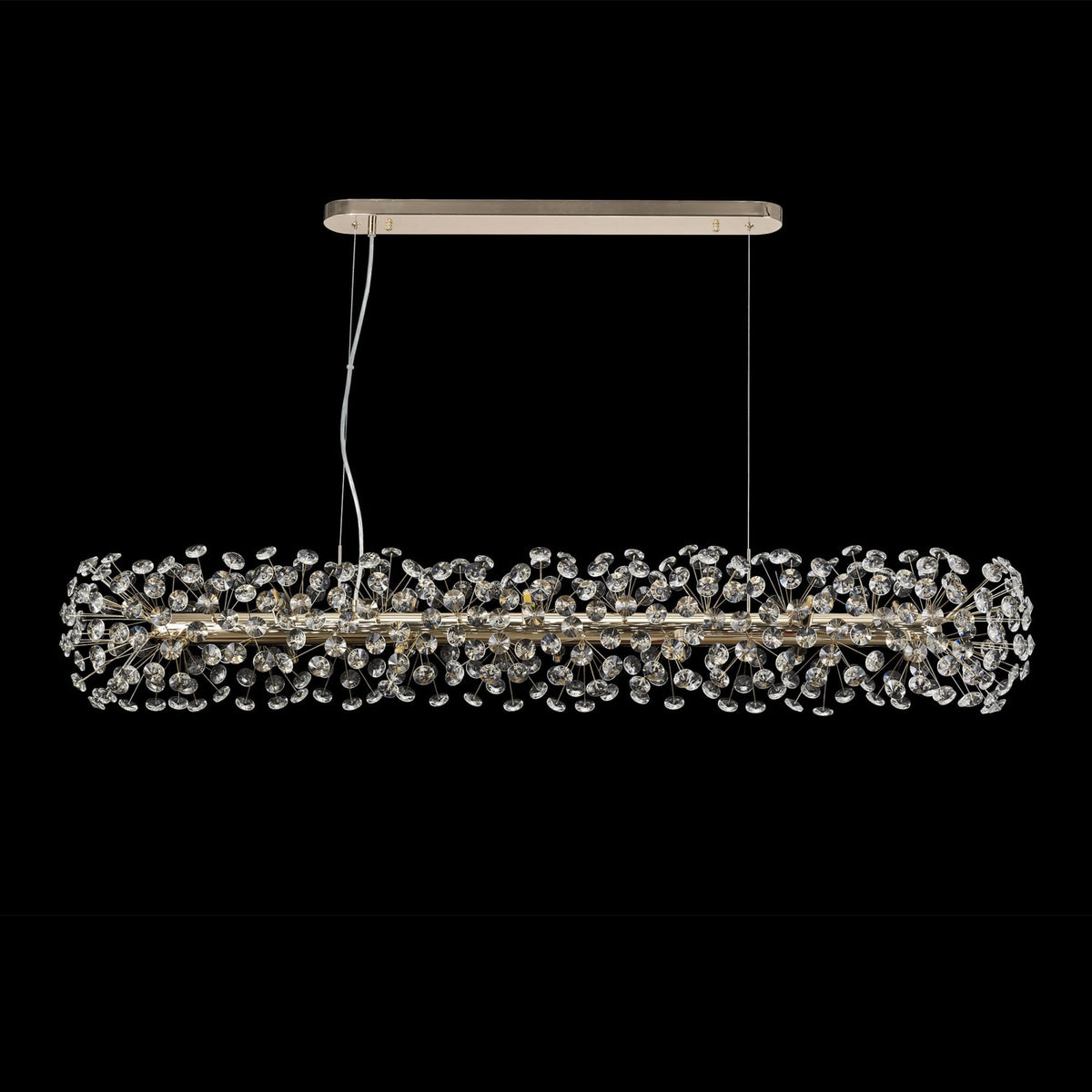 Bridestowe 14 Lamp Oblong Linear Pendant in French Gold & Clear Crystal