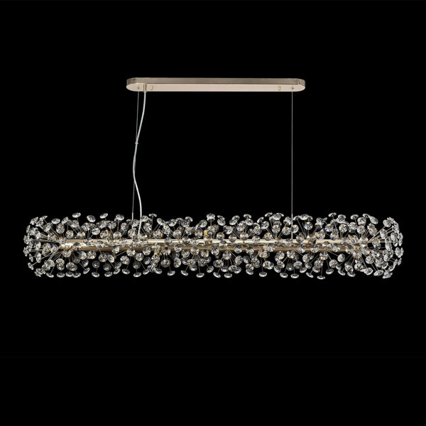 Bridestowe 14 Lamp Oblong Linear Pendant in French Gold & Clear Crystal