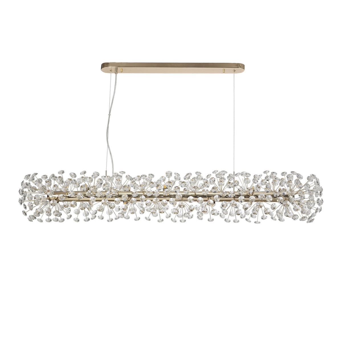 Bridestowe 14 Lamp Oblong Linear Pendant in French Gold & Clear Crystal