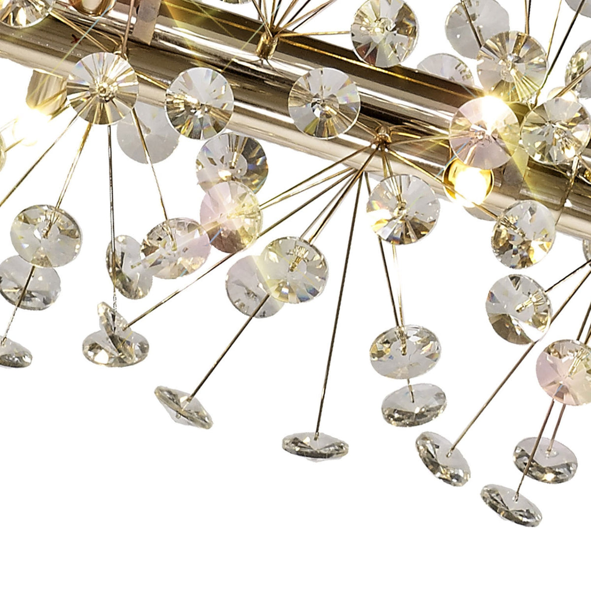 Bridestowe 14 Lamp Oblong Linear Pendant in French Gold & Clear Crystal