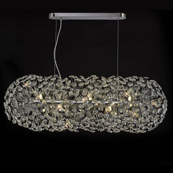 Bridestowe EXTRA Crystal 10 Lamp Oblong Linear Pendant in Polished Chrome