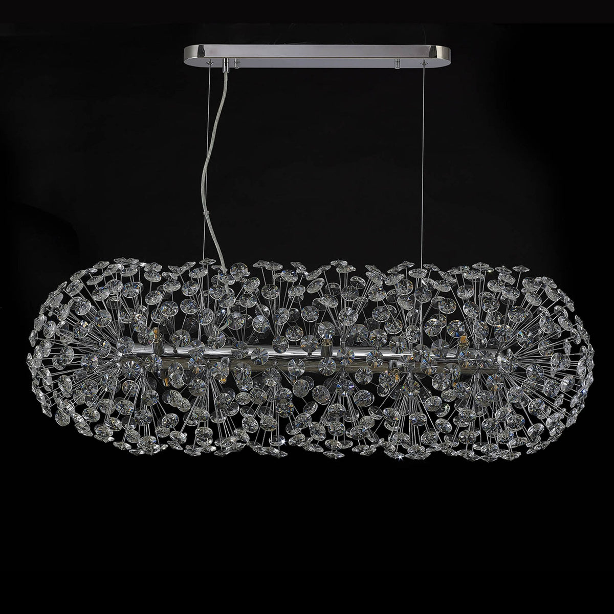Bridestowe EXTRA Crystal 10 Lamp Oblong Linear Pendant in Polished Chrome